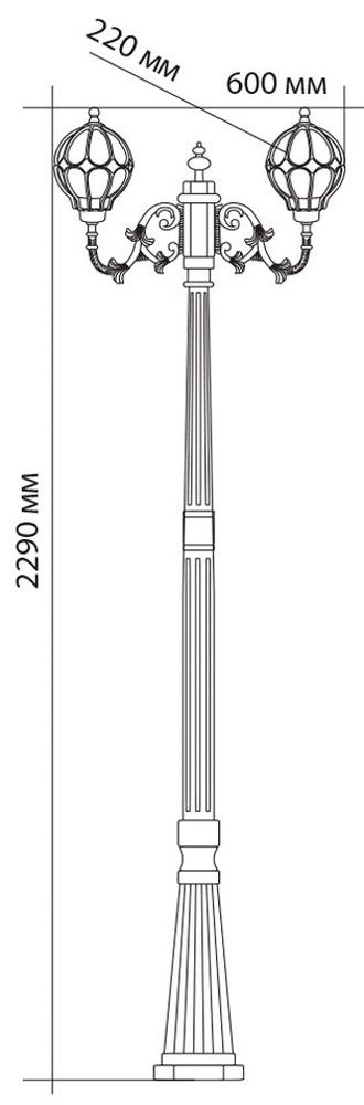 Светильник садово-парковый, 2*60W 230V E27 черное золото, IP44, PL3808 Светильник садово-парковый, 2*60W 230V E27 черное золото, IP44, PL3808